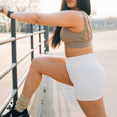 THESE DOUBLE LINED, HIGH WAIST YOGA PANTS ARE SURE TO MAKE YOU LOOK AND FEEL AMAZING. GET AN IMMEDIATE BUTT LIFT AND AN INSTANT SLIMMER WAIST WHEN YOU WEAR THIS SET. THE SPORTS BRA PROVIDES SUPPORT AND ALLOWS YOU TO SHOWOFF YOUR BACK WITH STYLE.
